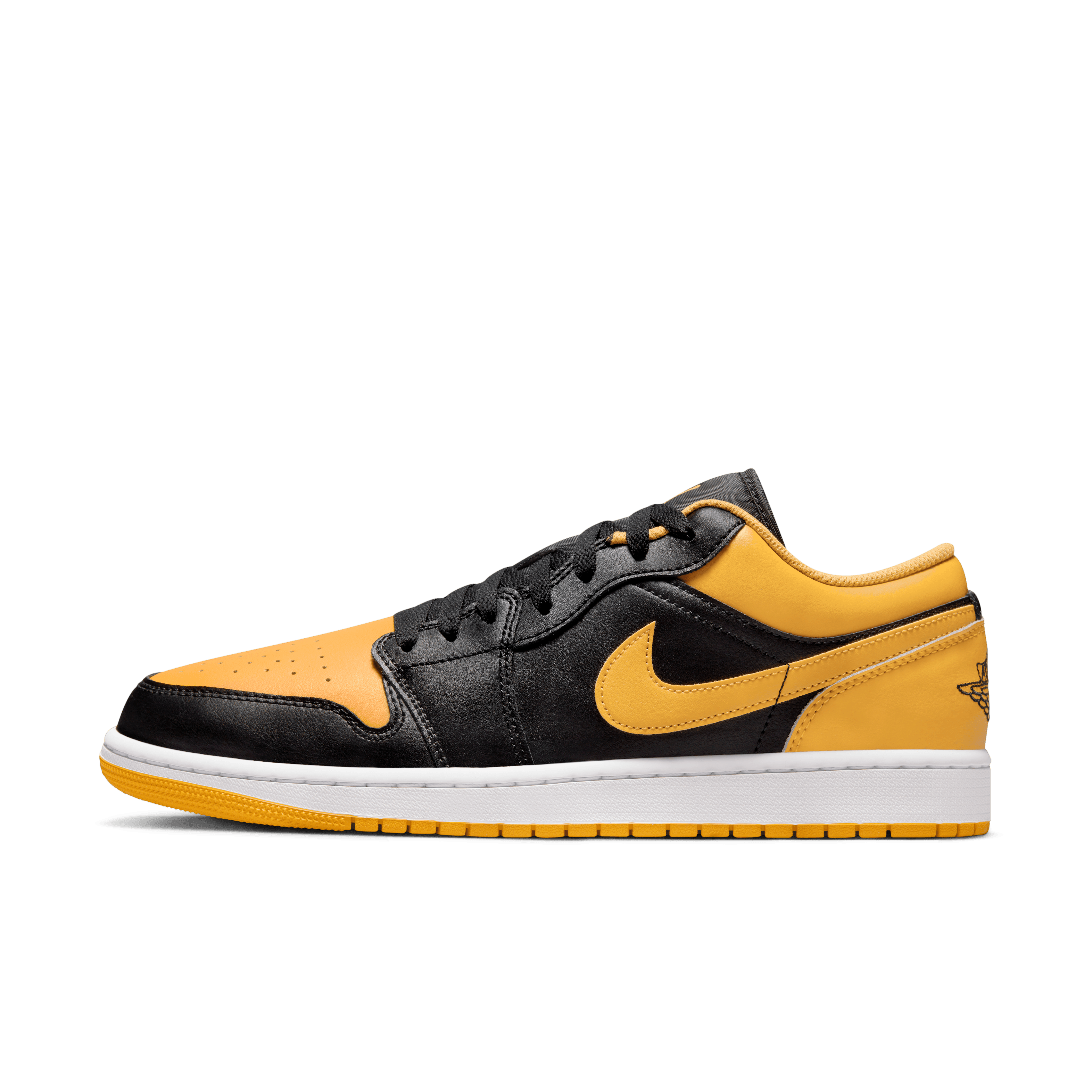 Jordan Men Air Jordan 1 Low Black Yellow Ochre Nohble
