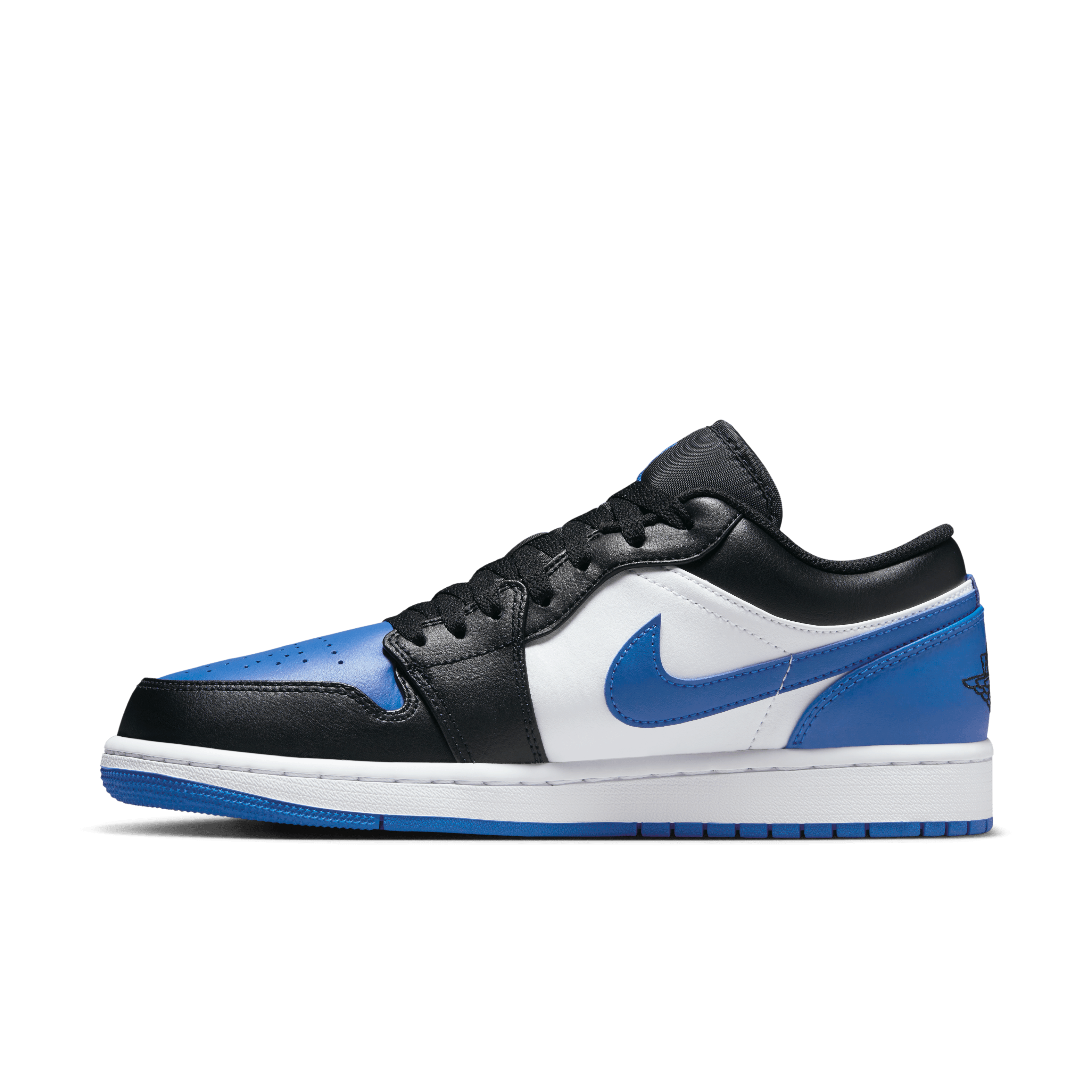 Jordan Men Air Jordan 1 Low White Royal Blue Black Nohble