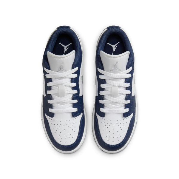 Jordan - Boy - GS Air Jordan 1 Low - White/Wolf Grey/Midnight Navy