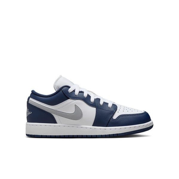 Jordan - Boy - GS Air Jordan 1 Low - White/Wolf Grey/Midnight Navy