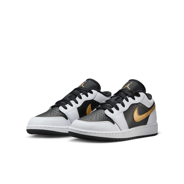 Jordan - Boy - GS Air Jordan 1 Low - White/Metallic Gold/Black