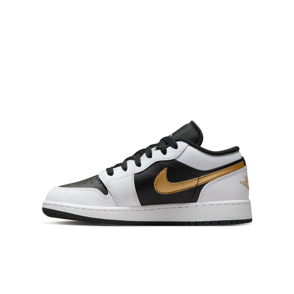 Jordan - Boy - GS Air Jordan 1 Low - White/Metallic Gold/Black