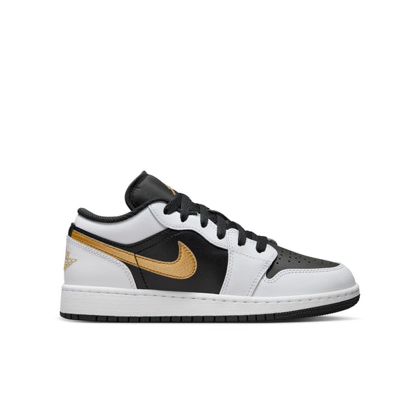 Jordan - Boy - GS Air Jordan 1 Low - White/Metallic Gold/Black