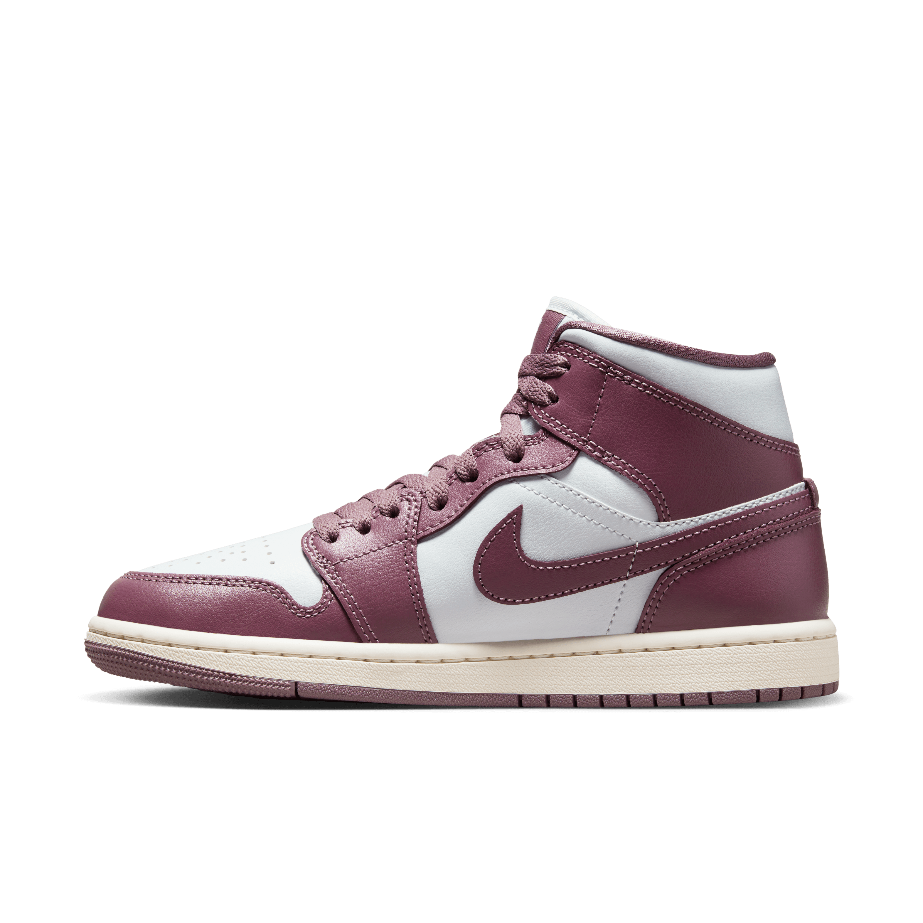 Jordan Women Air Jordan 1 Mid Pure Platinum Mauve Sail Nohble