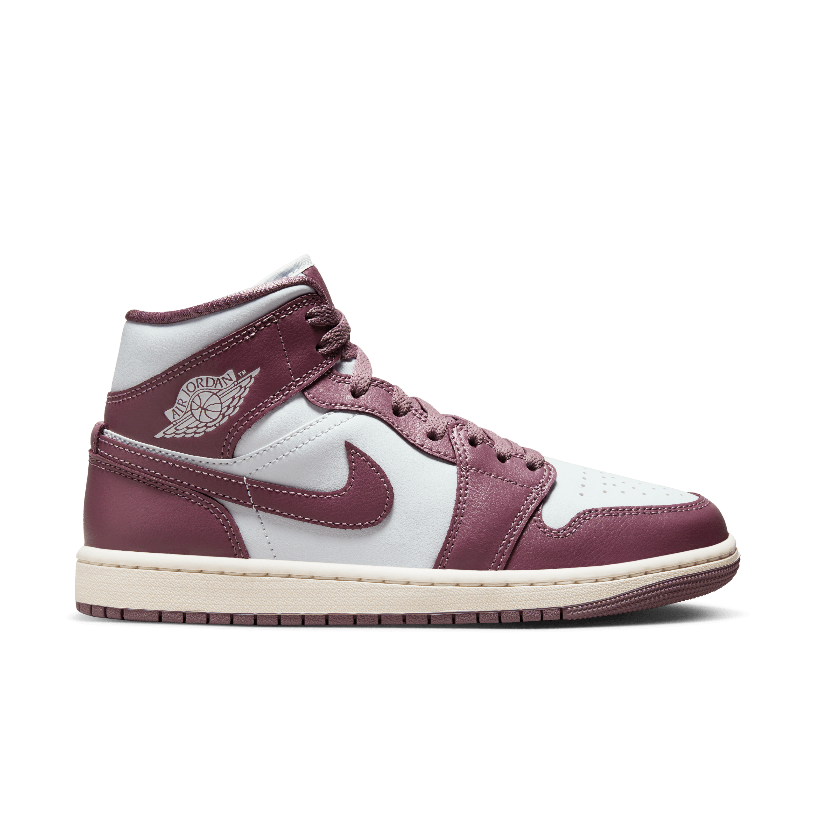 Jordan Women Air Jordan 1 Mid Pure Platinum Mauve Sail Nohble