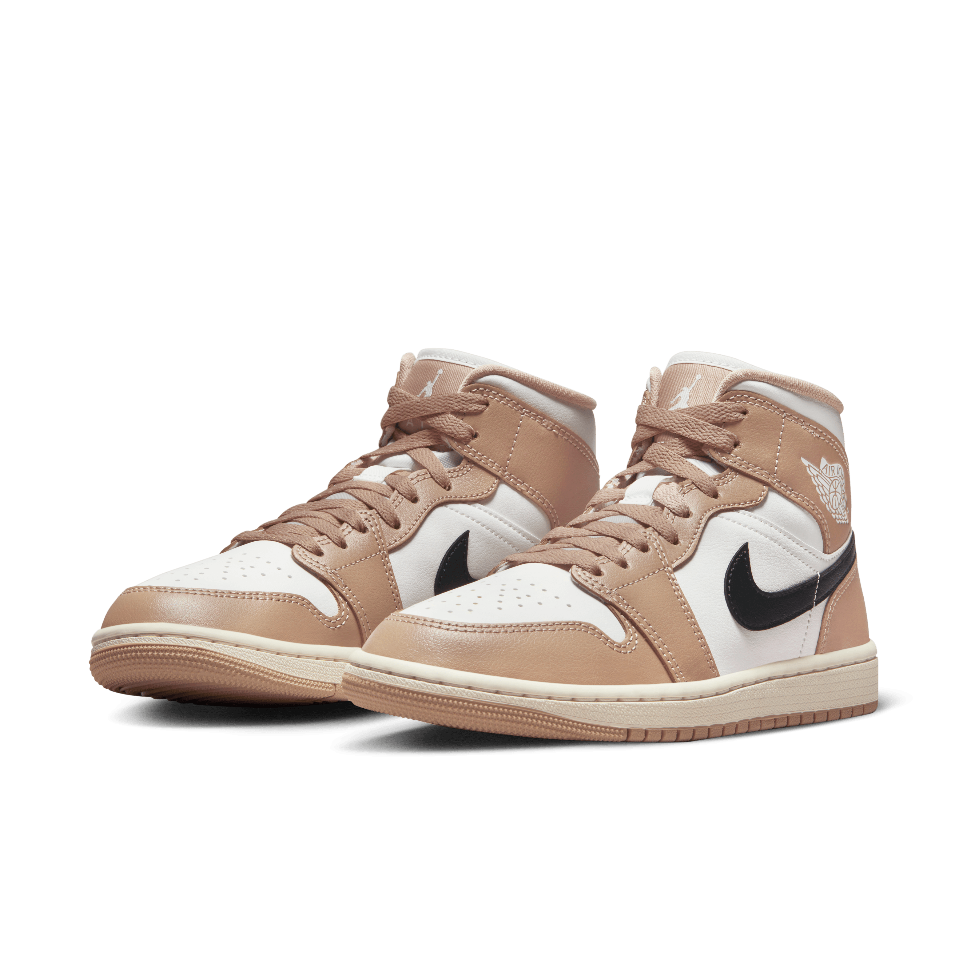 Jordan - Women - Air Jordan 1 Mid - Sail/Black/Desert – Nohble Jordan - Women - Air Jordan 1 Mid - Sail/Black/Desert – Nohble