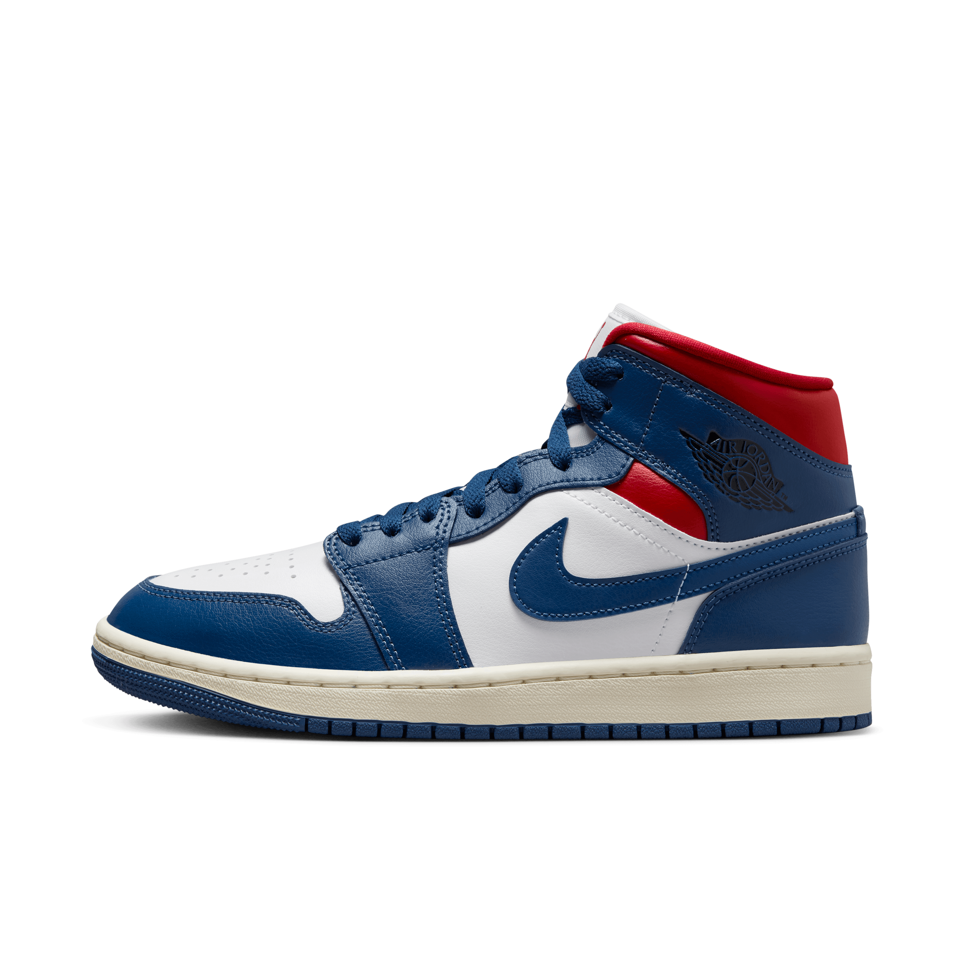 Jordan Women Air Jordan 1 Mid White Blue Gym Red Sail Nohble