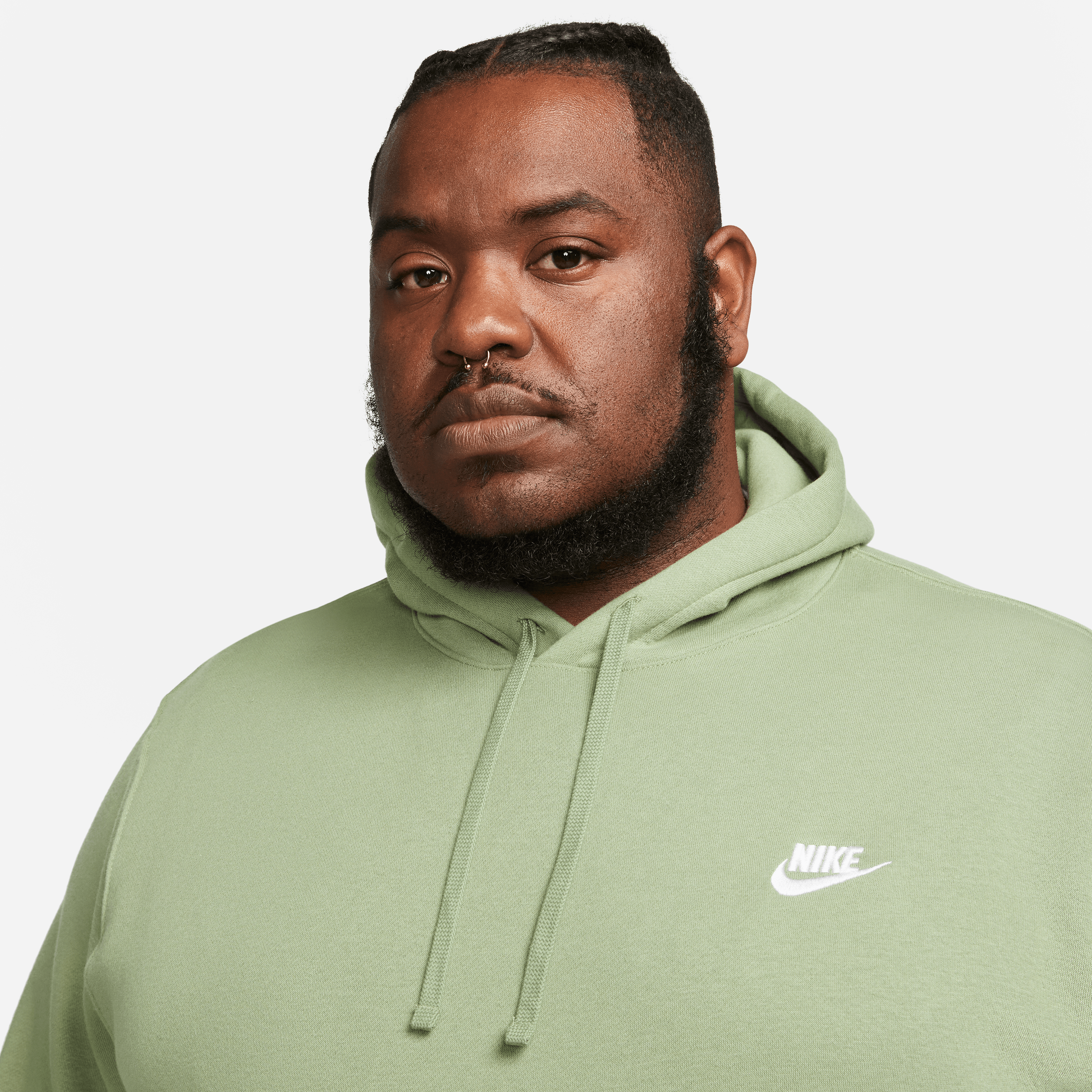 Nike - Men - Club Pullover Hoodie - Oil Green/White – Nohble