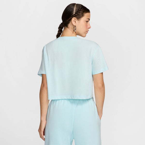 Nike - Women - Essential Crop Icon Logo Tee - Glacier Blue/White