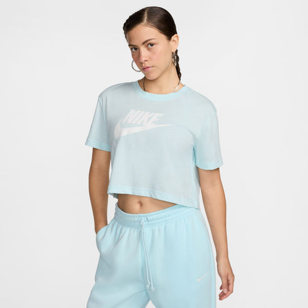 Nike - Women - Essential Crop Icon Logo Tee - Glacier Blue/White