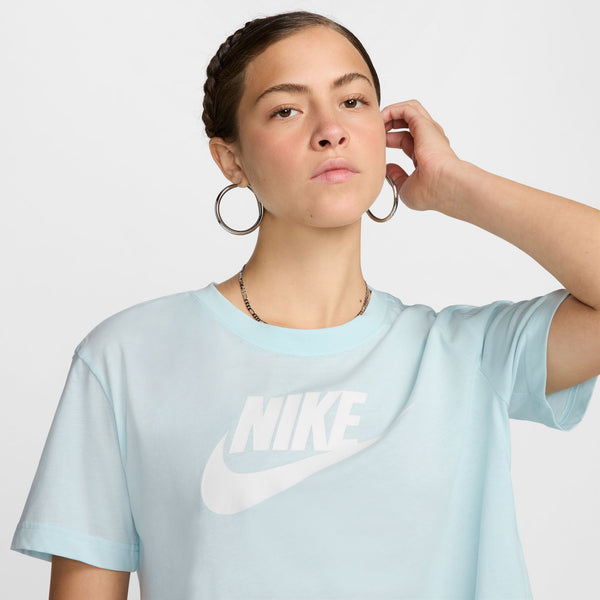 Nike - Women - Essential Crop Icon Logo Tee - Glacier Blue/White