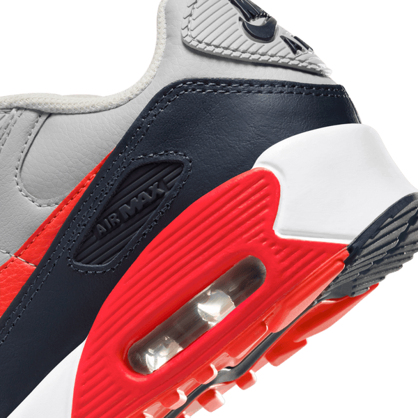 Nike - Unisex - GS Air Max 90 LTR - Smoke Grey/Bright Crimson