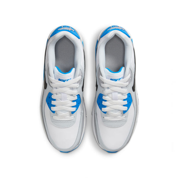 Nike - Boy - Nike Air Max 90 LTR - White/Black/Photo Blue/Platinum