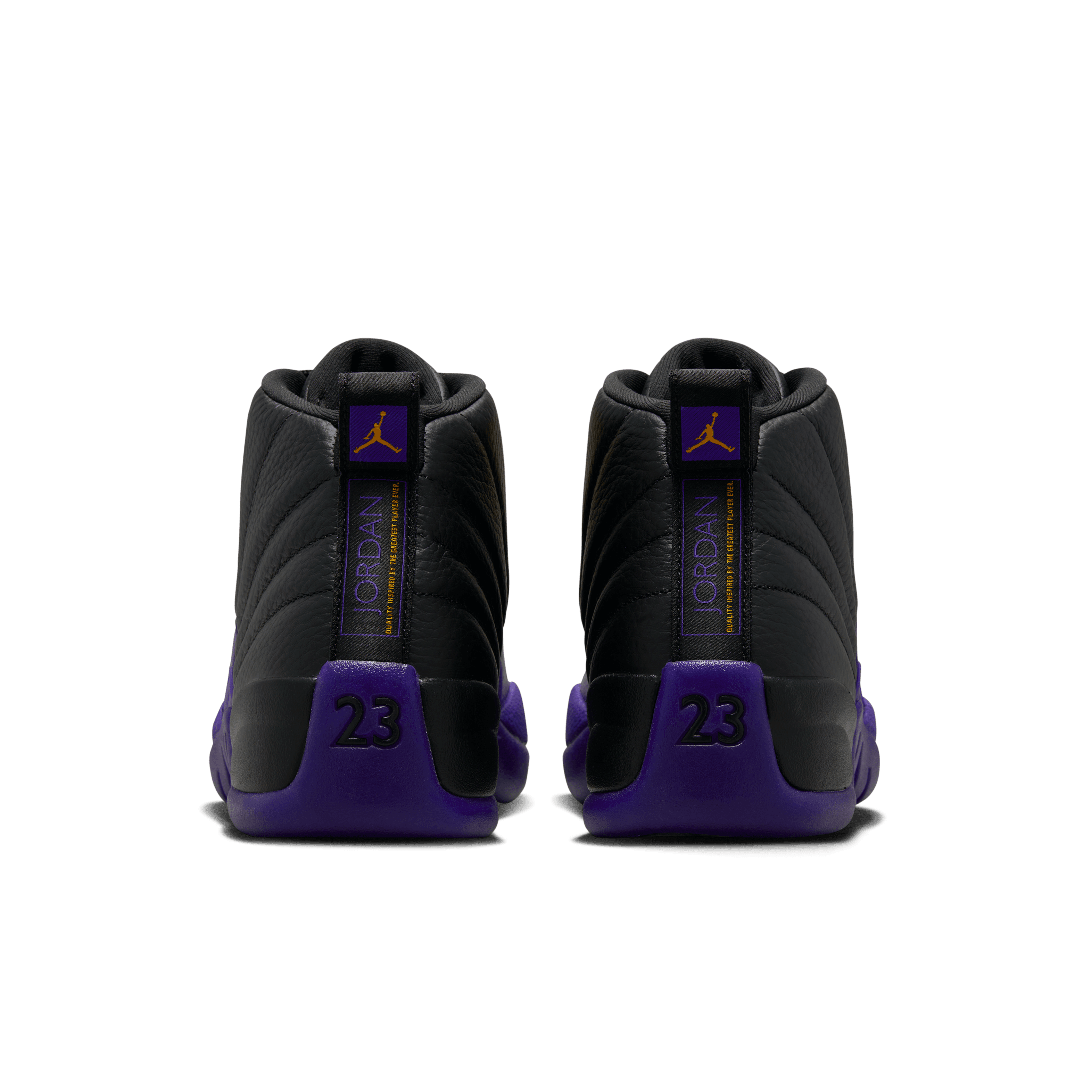Jordan 12 black and top purple