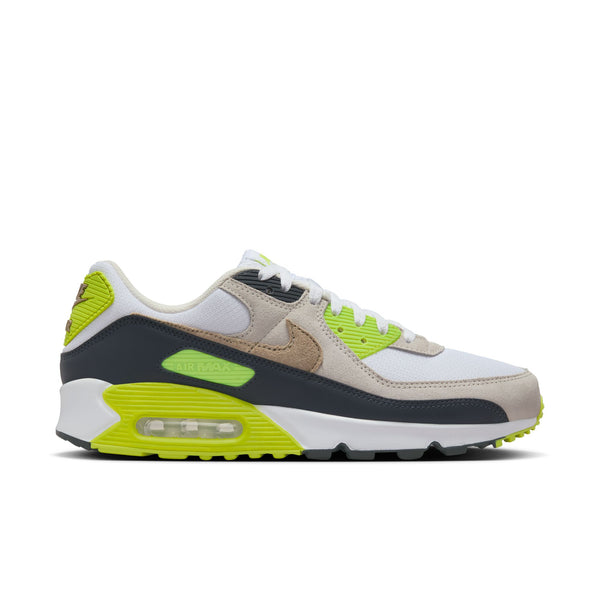 Nike - Men - Air Max 90 - White/Khaki/Cyber/Dk Smoke Grey