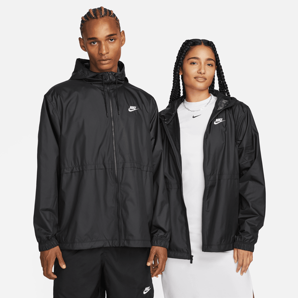 Nike raincoat black and white best sale