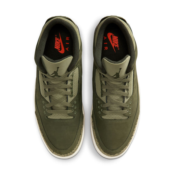 Jordan - Men - Air Retro 3 - Medium Olive/Sequoia/Neutral Olive/Sail