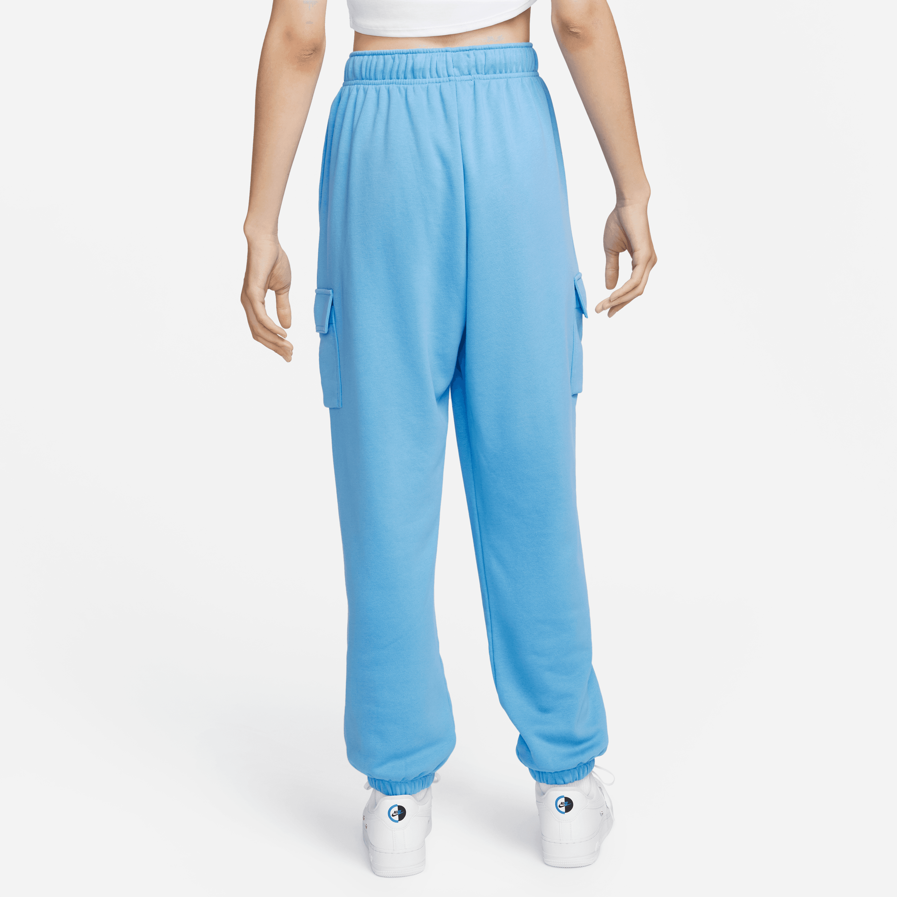Nike Women Club Cargo Sweatpants University Blue White Nohble