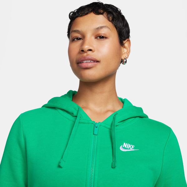 Nike - Women - Club Full-Zip Hoodie - Stadium Green/White