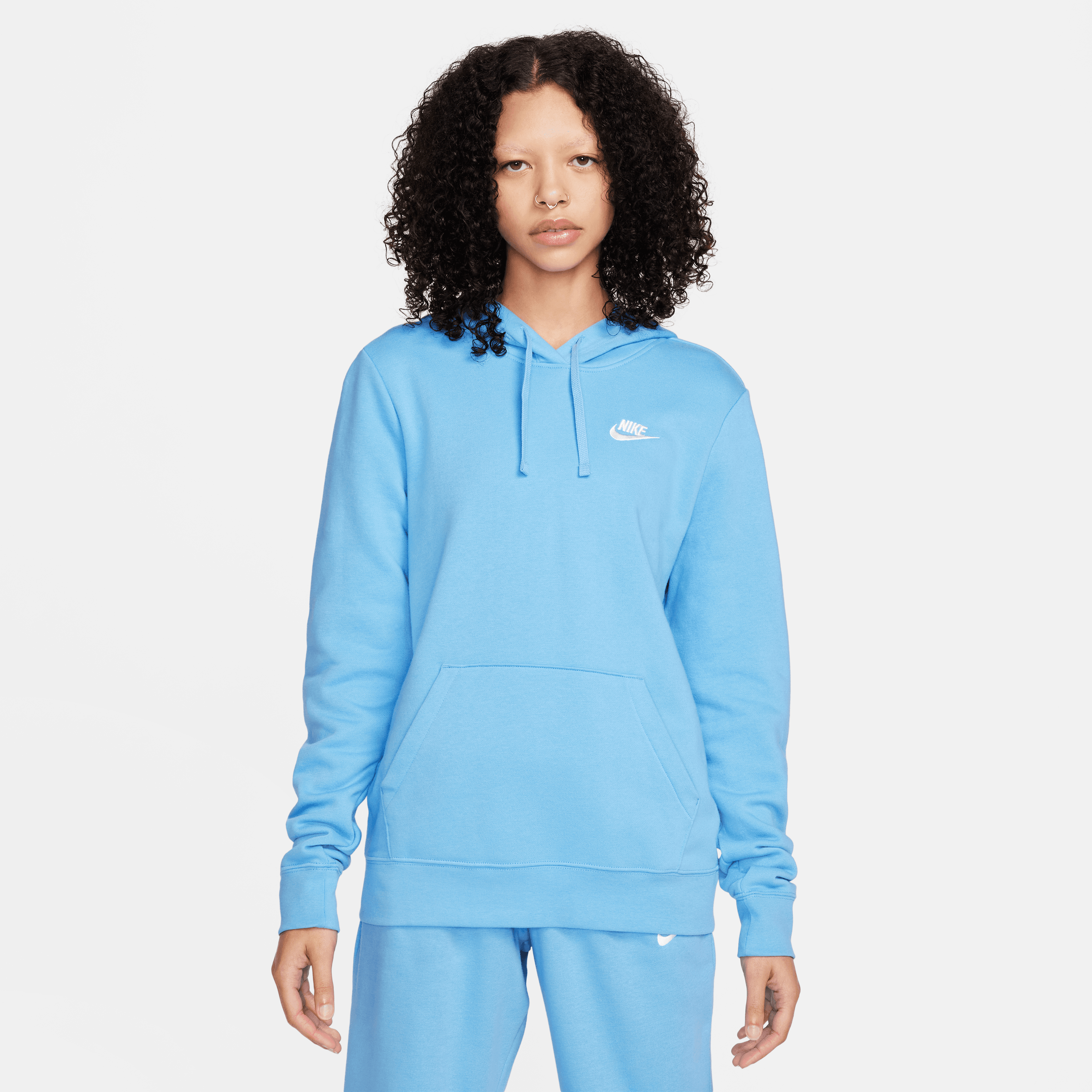 Nike Women Club Pullover Hoodie University Blue White