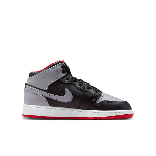 Jordan - Boy - GS Air Jordan 1 Mid - Black/Cement Grey/Fire Red