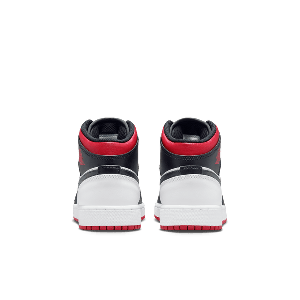 Jordan - Boy - GS Air Jordan 1 Mid - White/Gym Red/Black