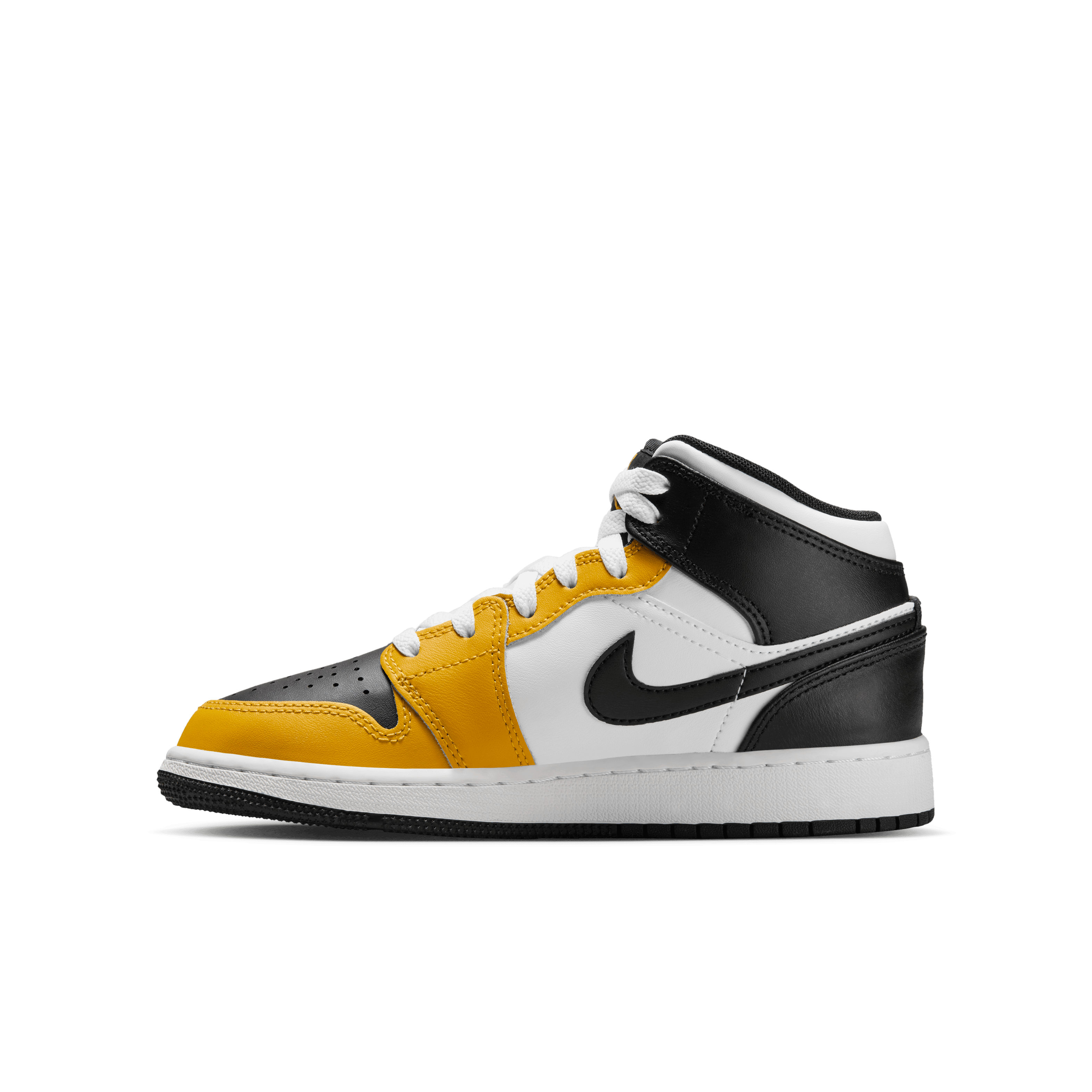 Jordan Boy GS Air Jordan 1 Mid Yellow Ochre Black Nohble