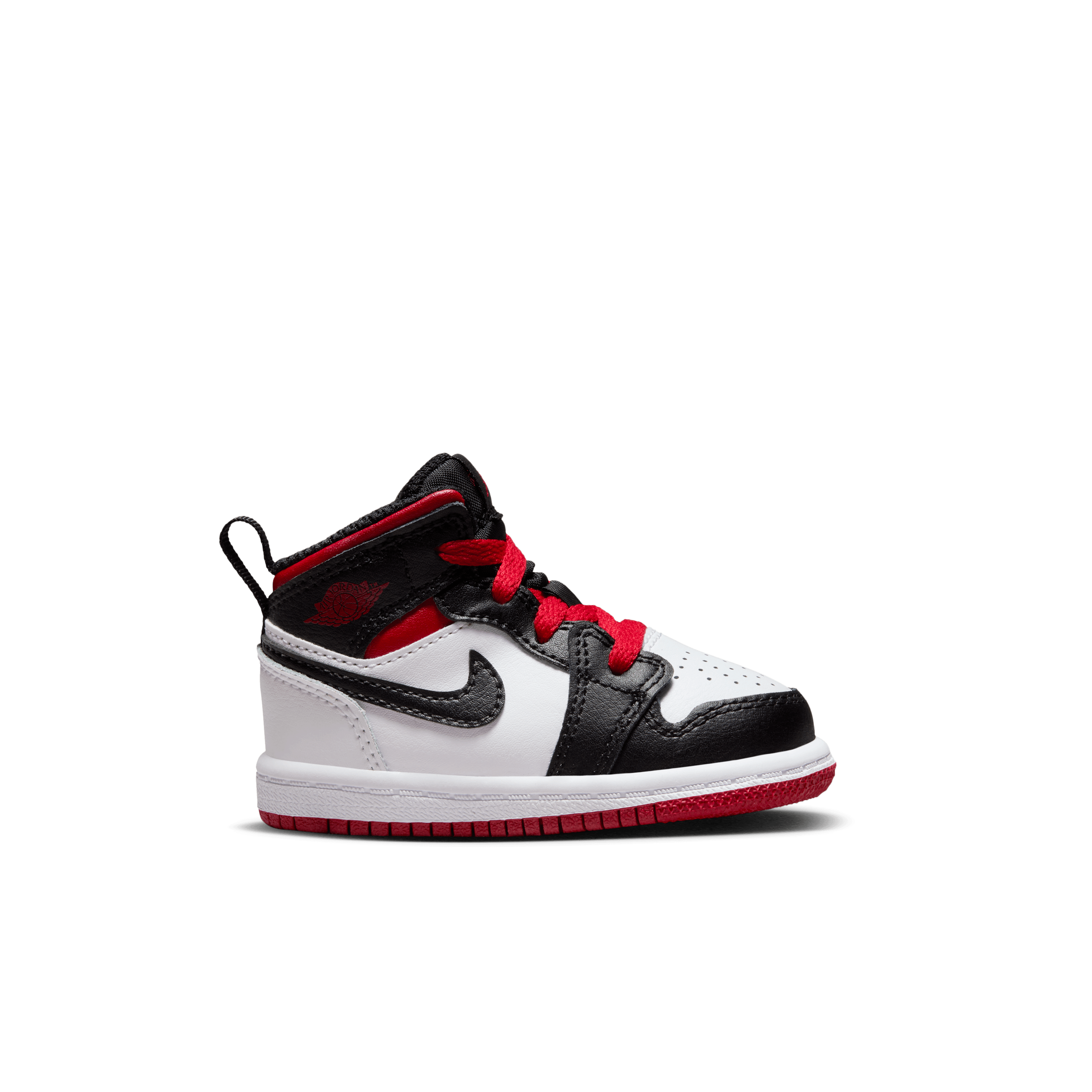 Jordan Boy TD Jordan 1 Mid White Gym Red Black Nohble