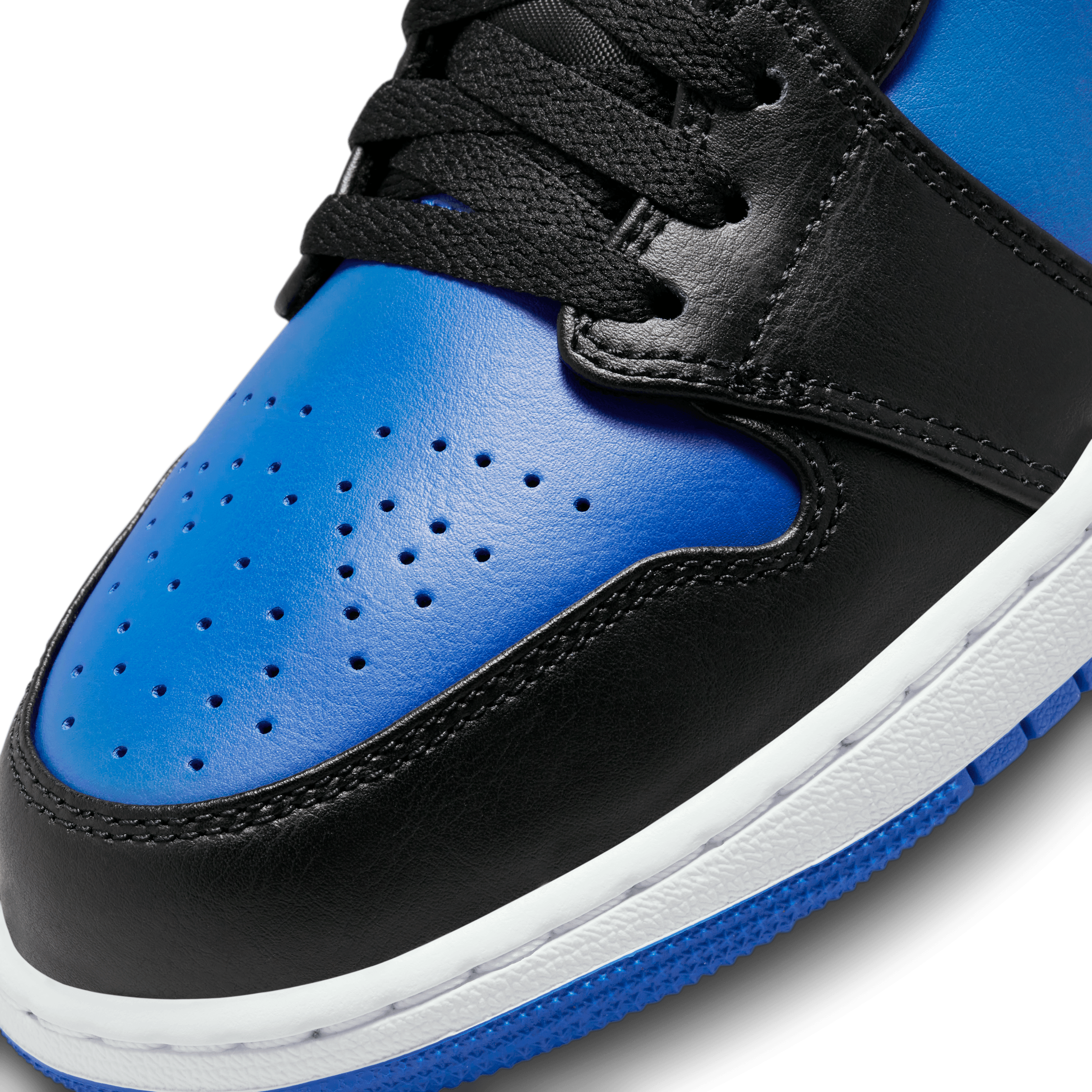 Jordan Men Air Jordan 1 Mid Black Royal Blue White Nohble