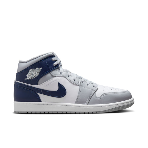 Jordan - Men - Air Jordan 1 Mid - White/Midnight Navy/Wolf Grey