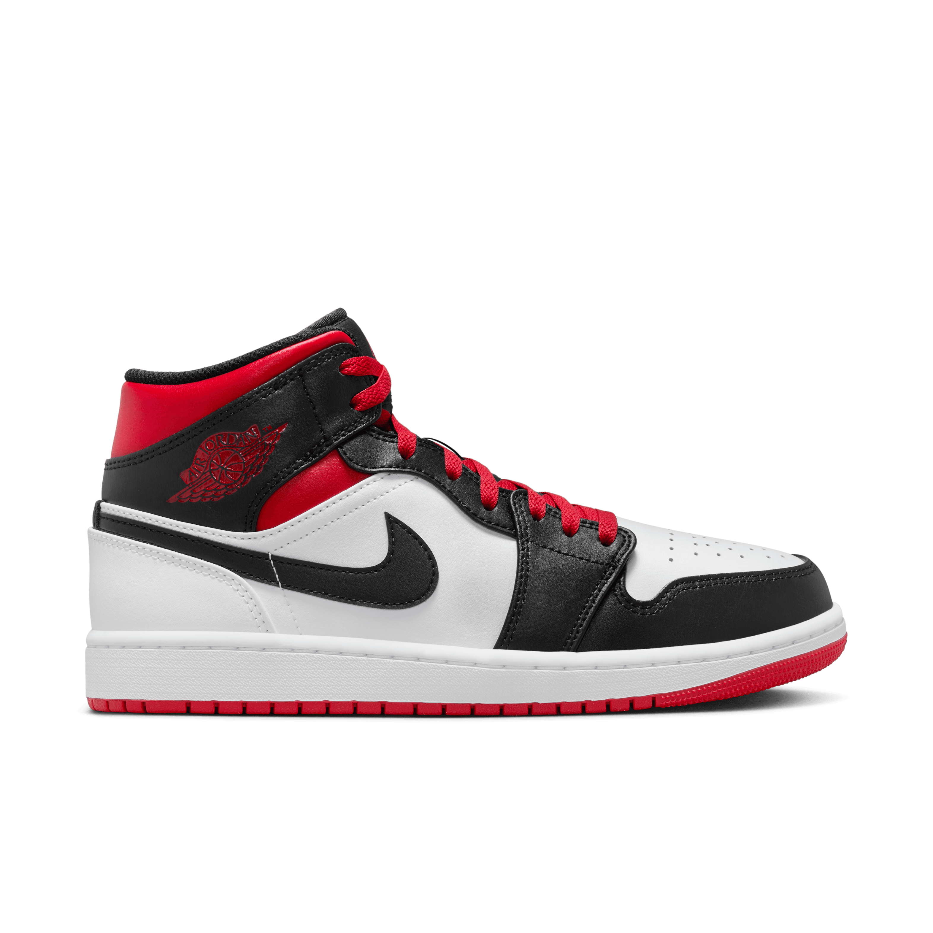 Air jordan 1 mid black white gym red discount