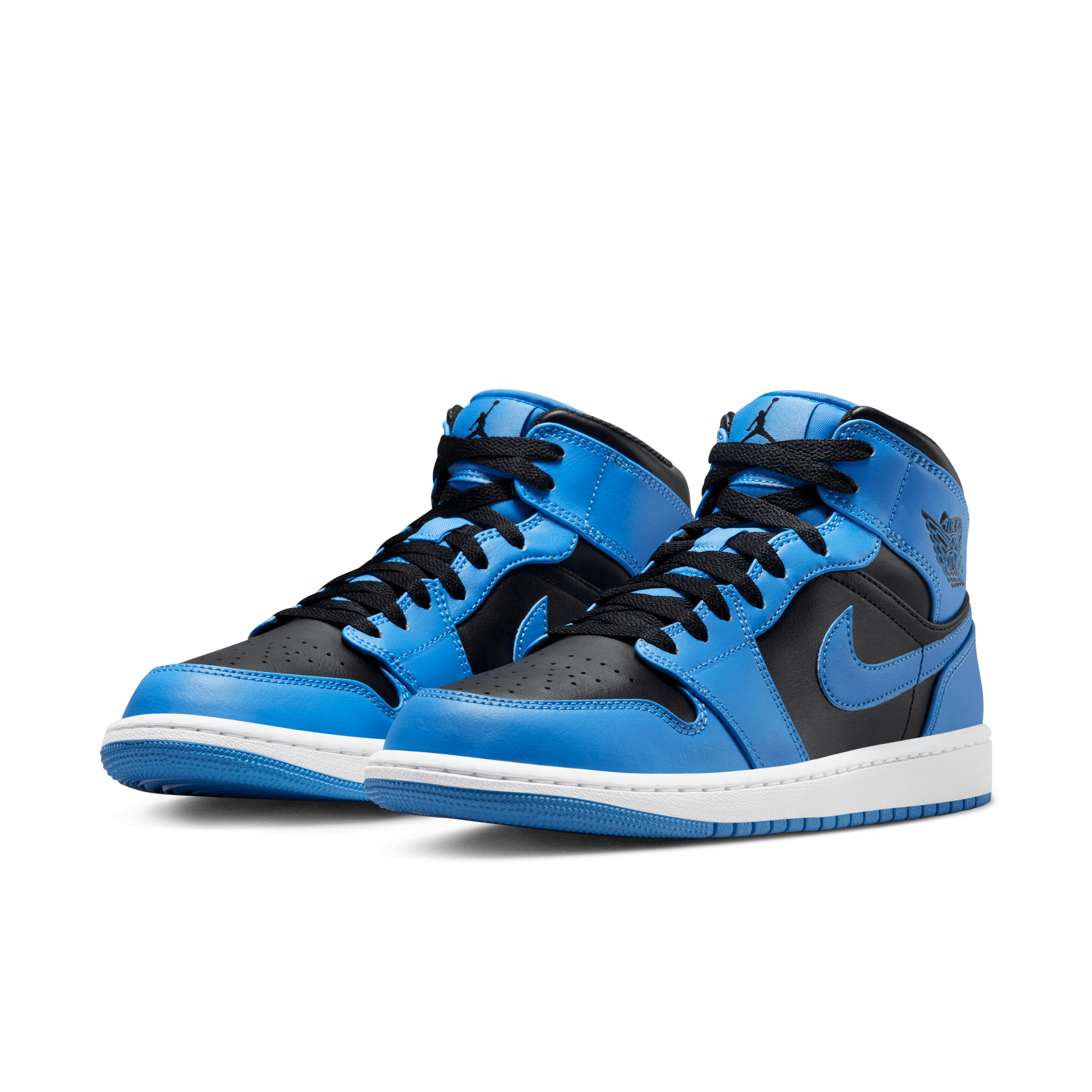 Jordan Men Air Jordan 1 Mid University Blue Black White Nohble