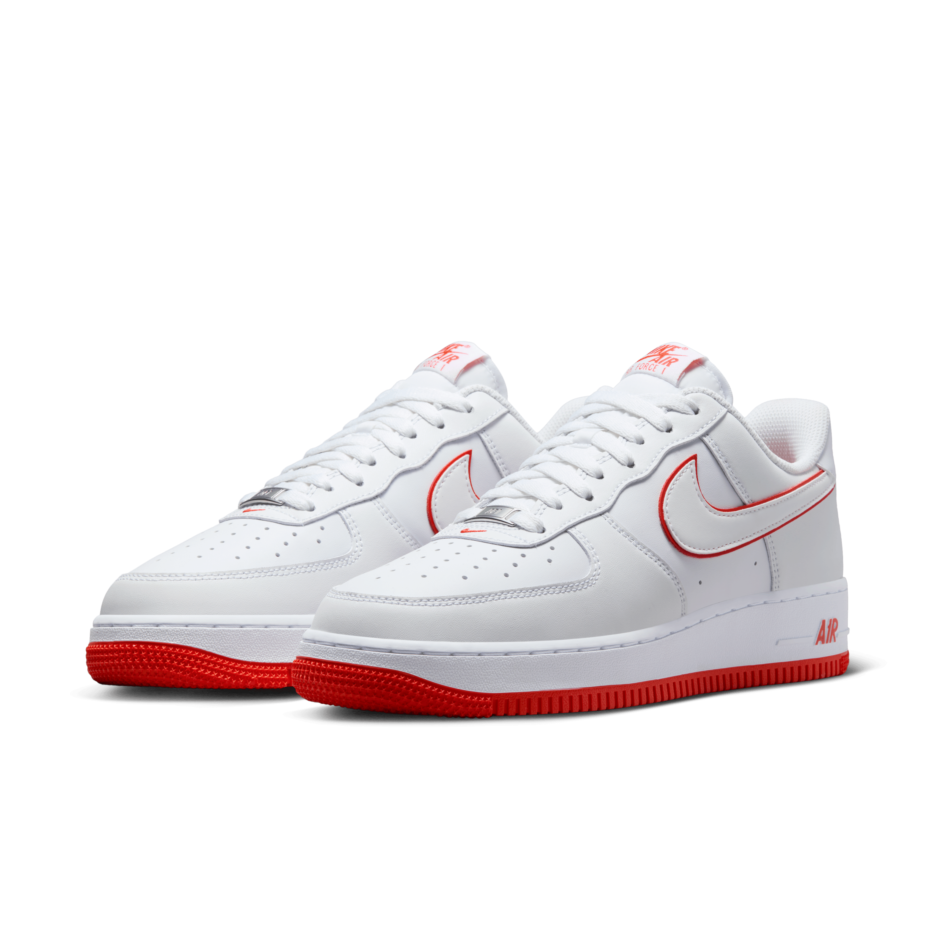 Red black white air top force ones