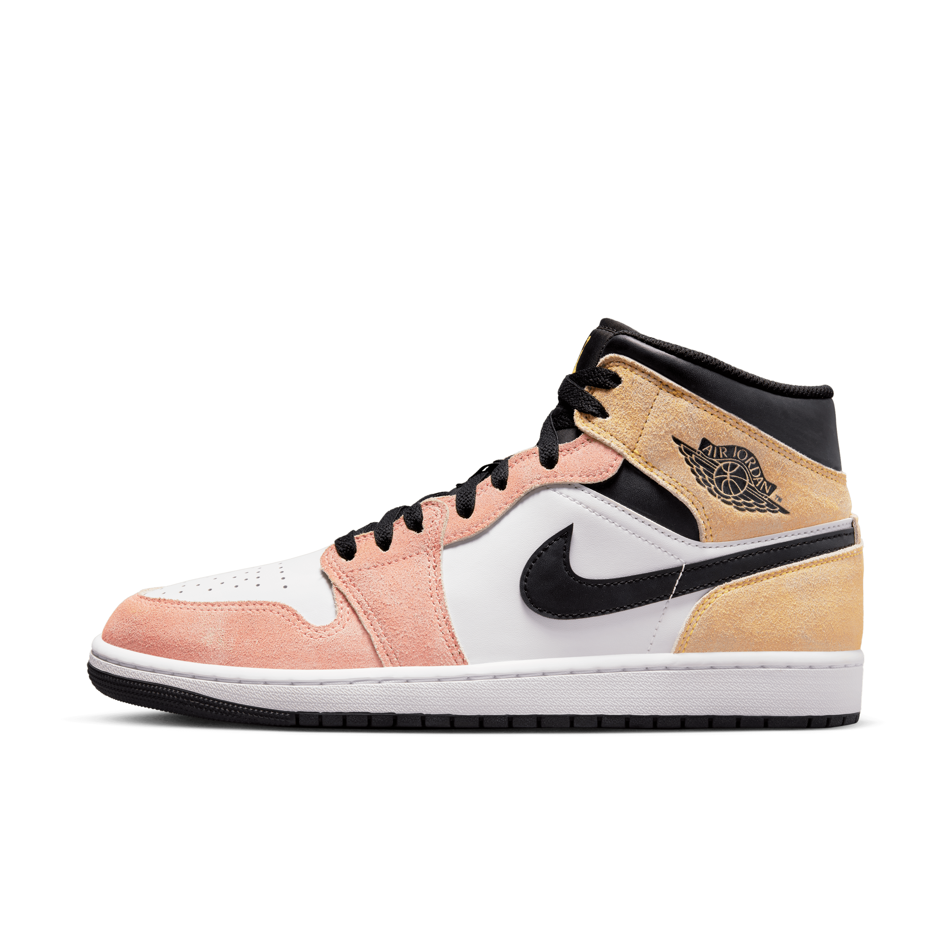 Jordan Men Air Jordan 1 Mid SE Magic Ember White Black Nohble