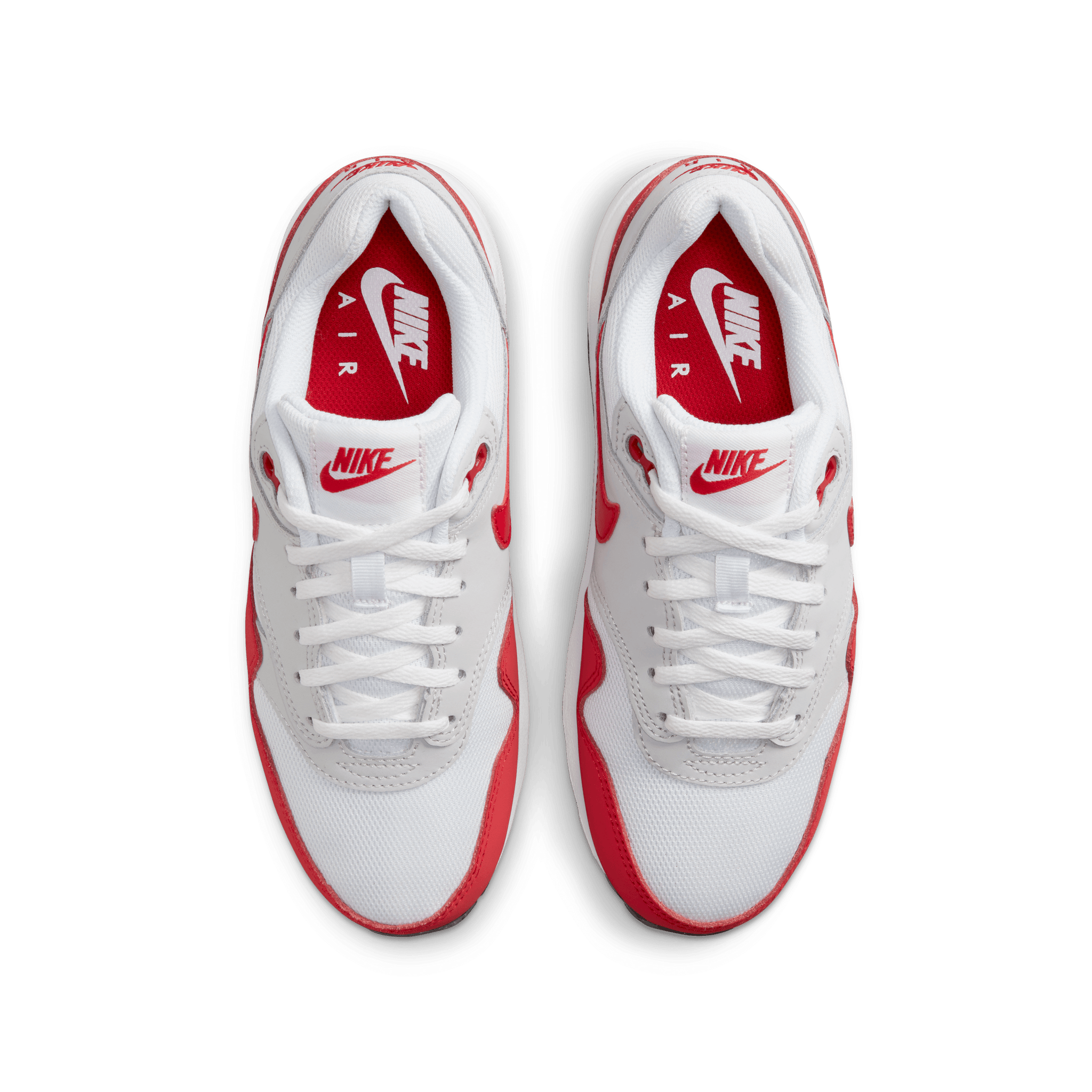 Air max 1 sales white and red
