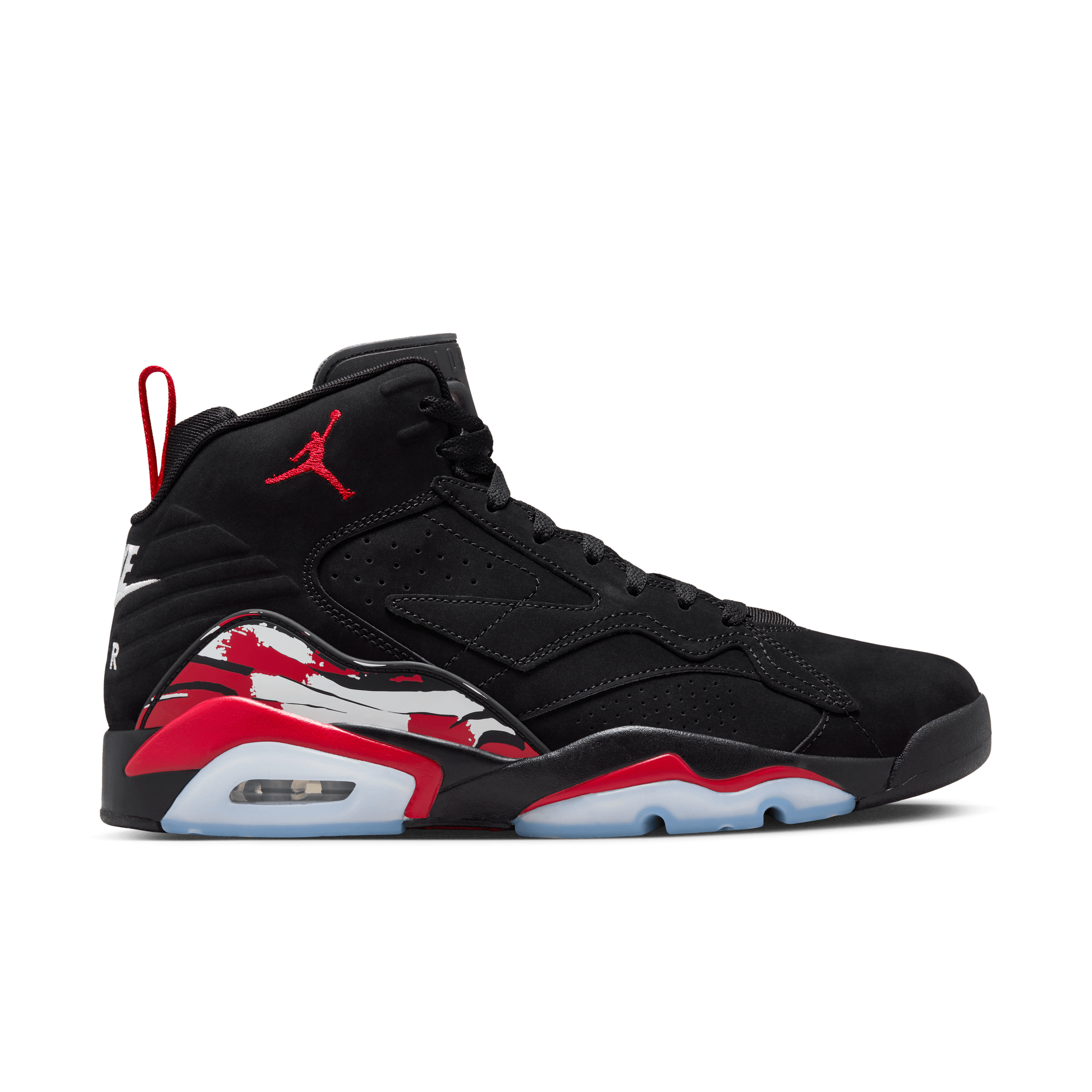 Jordans black and red and white sales