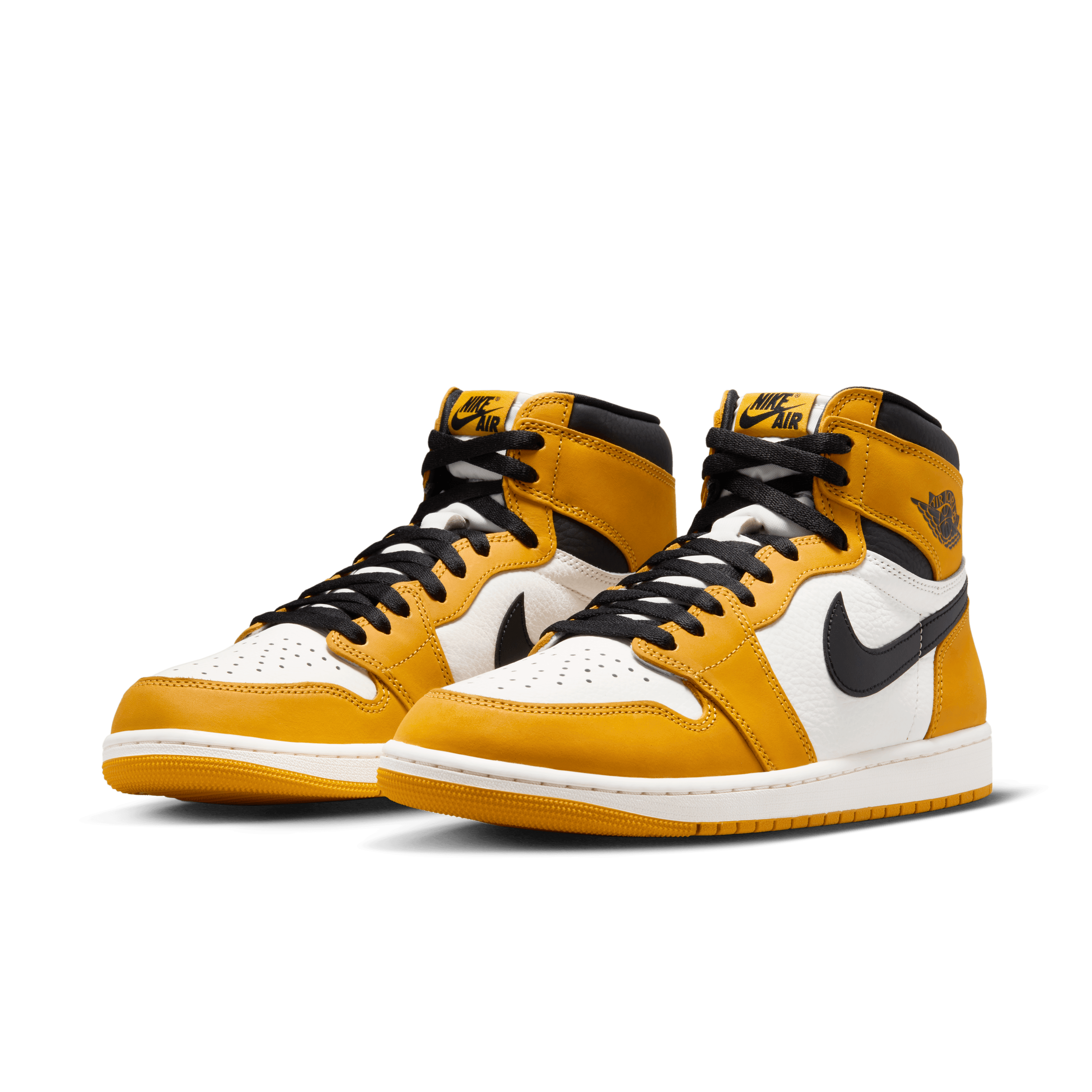 Jordan Men Air Jordan 1 Retro High OG Yellow Ochre Black Nohble