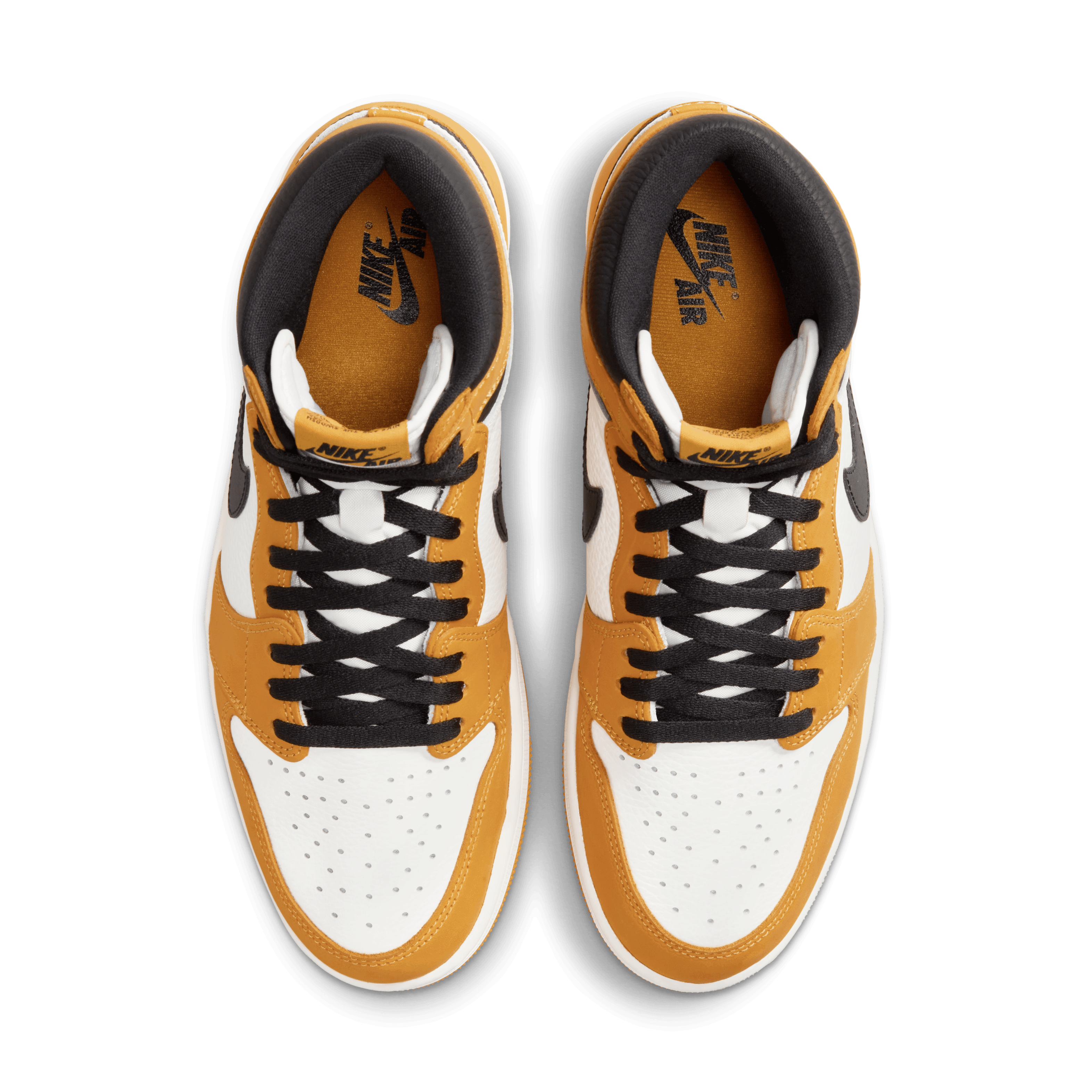 Jordan Men Air Jordan 1 Retro High OG Yellow Ochre Black Nohble