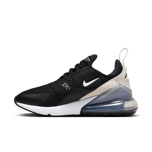Nike Women Air Max 270 Black Metallic Silver Phantom Nohble