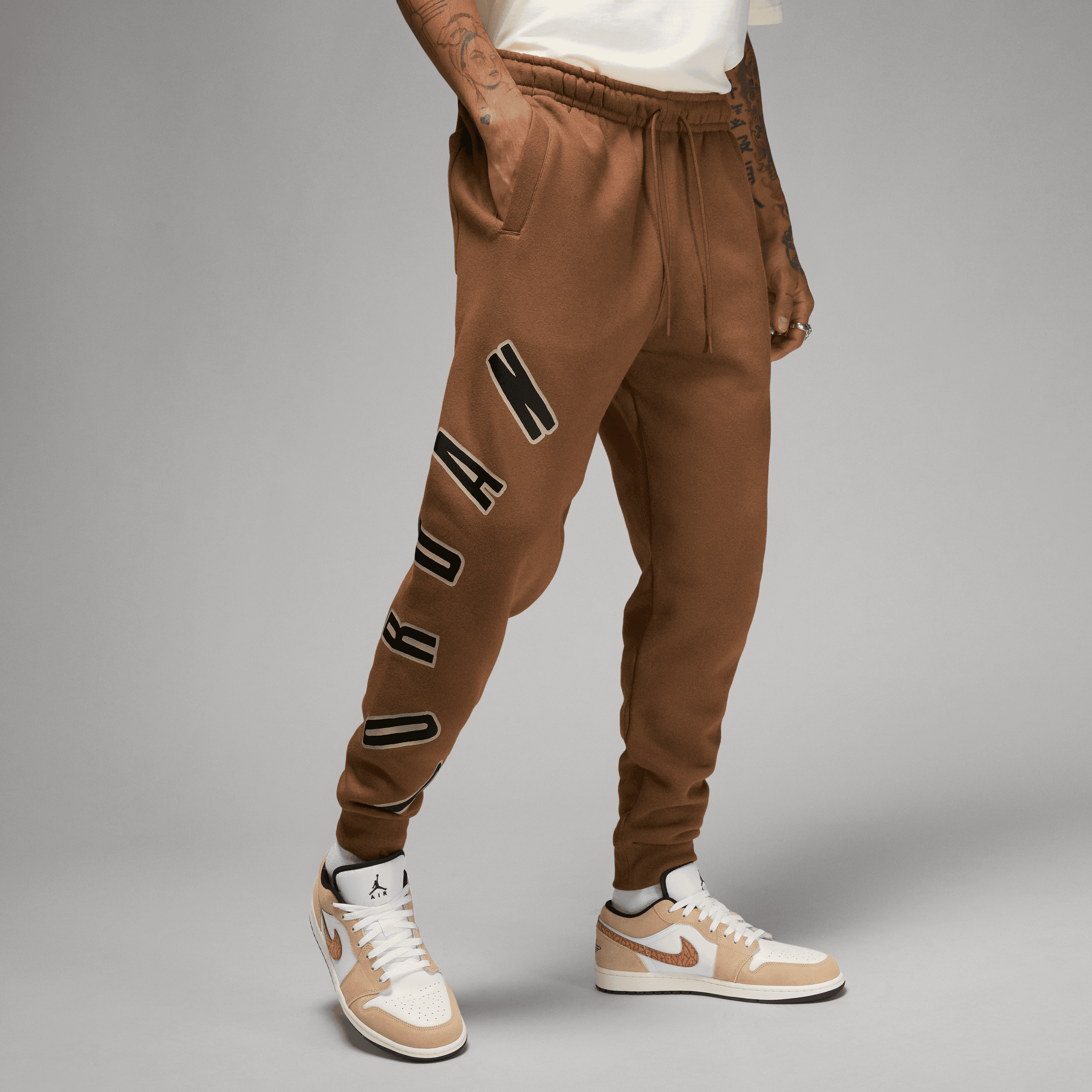 Jordan Men Flight MVP HBR Fleece Pants British Tan Sail Nohble