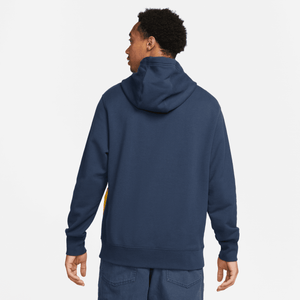 Nike - Men - Club+ Fleece Pullover Hoodie  - Navy/White/Vivid Sulfur