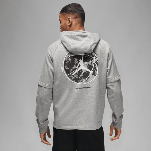 Jordan - Men - Graphic Fleece Pullover - Grey/Black/White