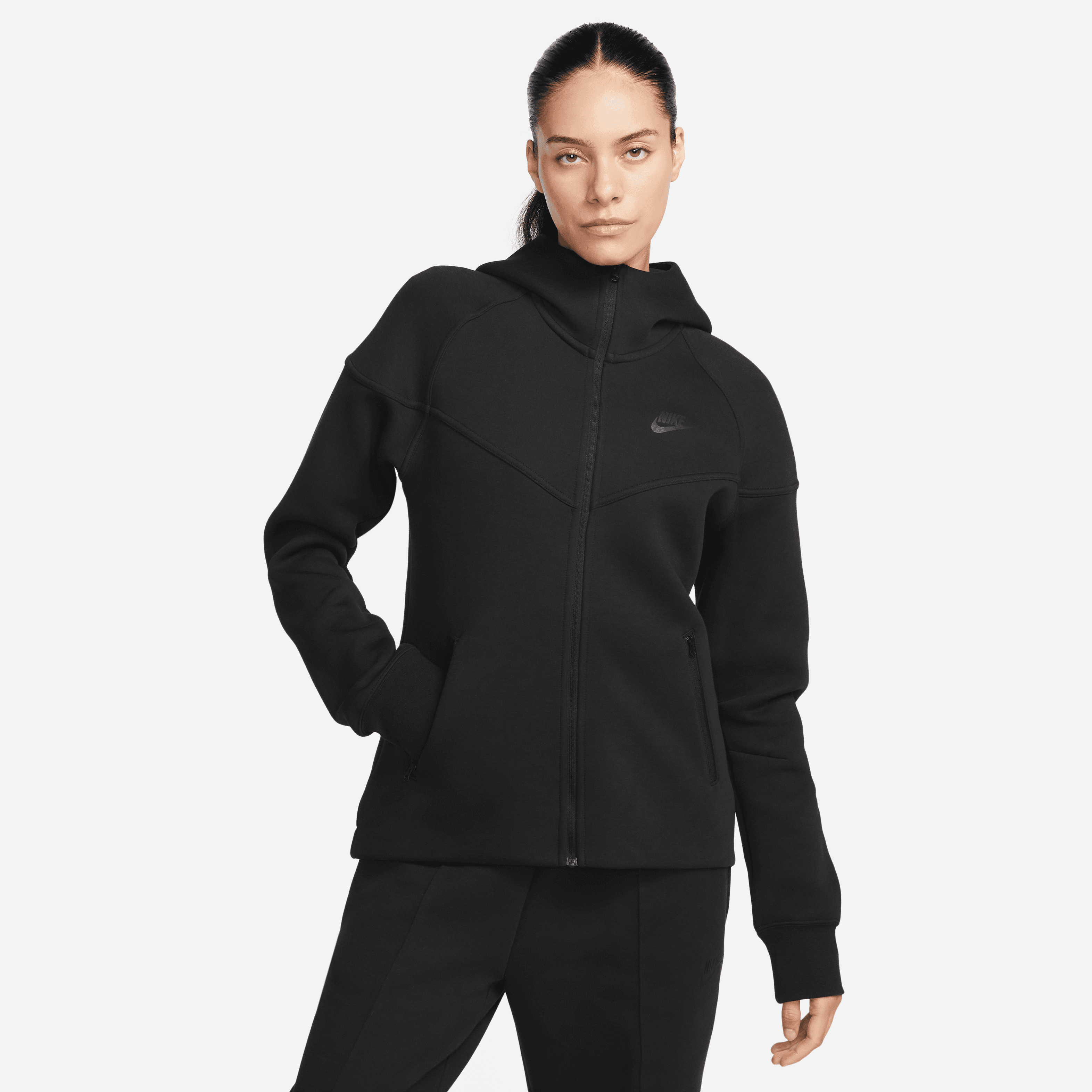 Nike - Women - Club Pullover Hoodie - Black/White – Nohble