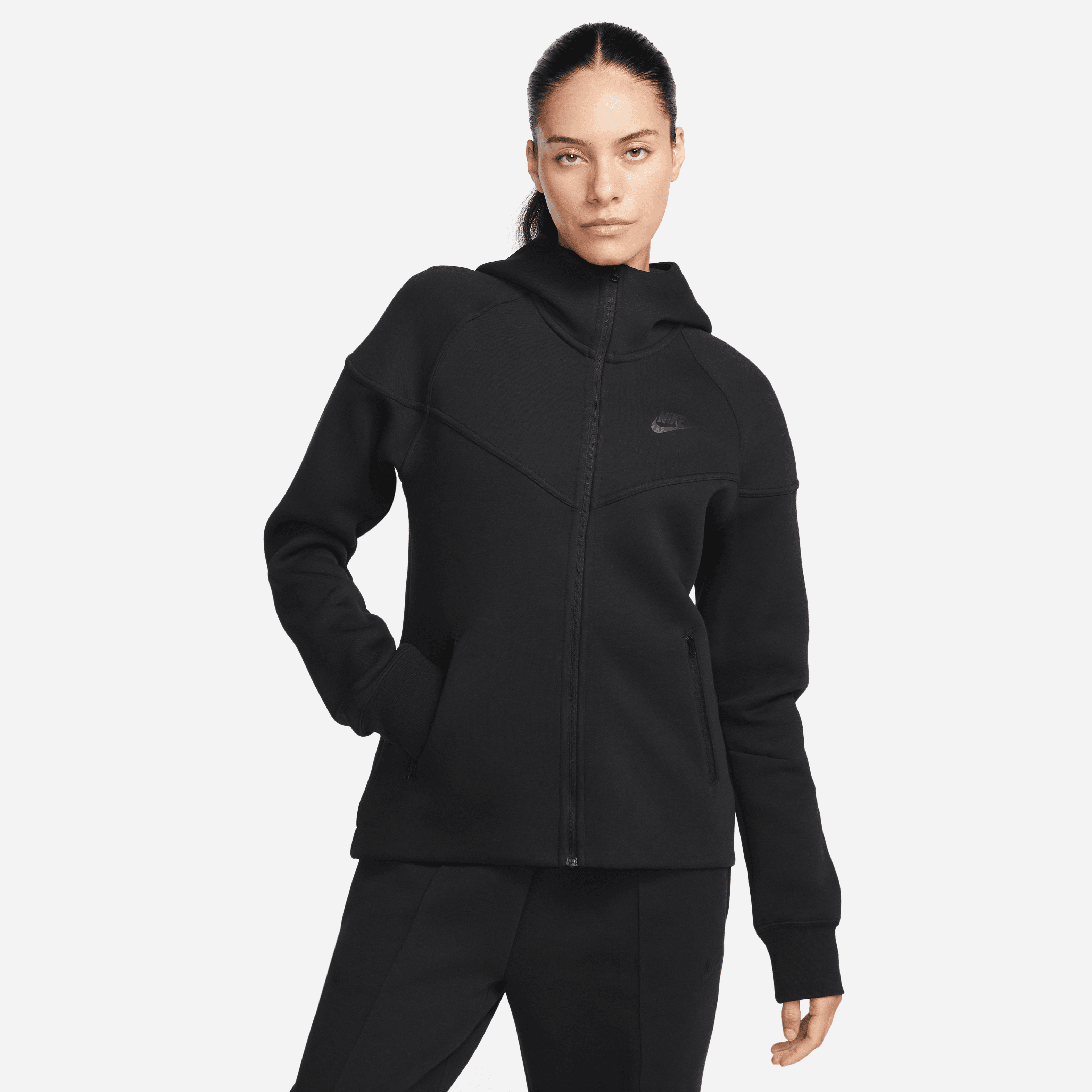 Womens black nike zip up jacket hotsell