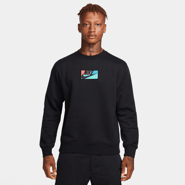 Nike - Men - Patched Logo Crewneck - Black/Multi-Color