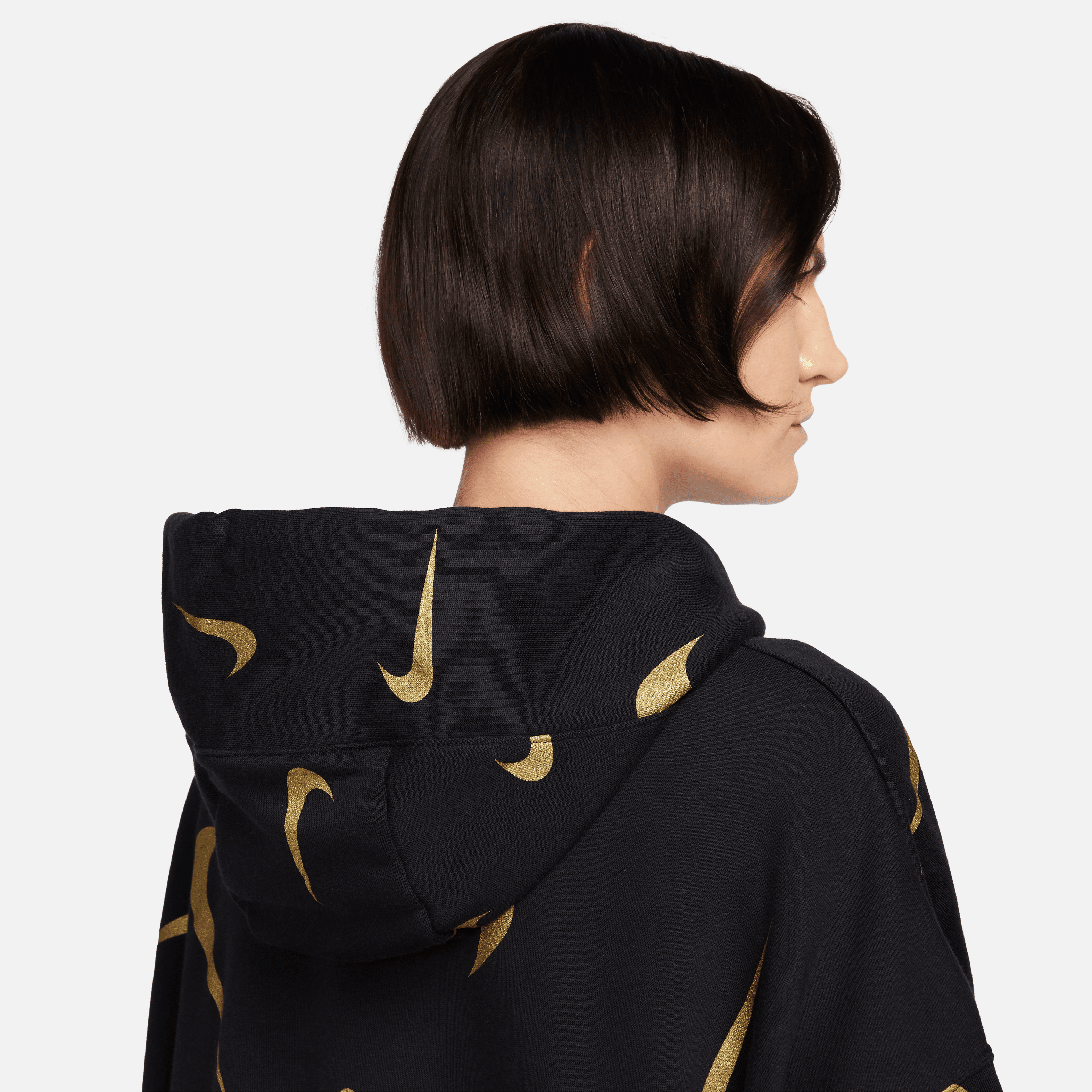 Womens black and hot sale gold nike hoodie