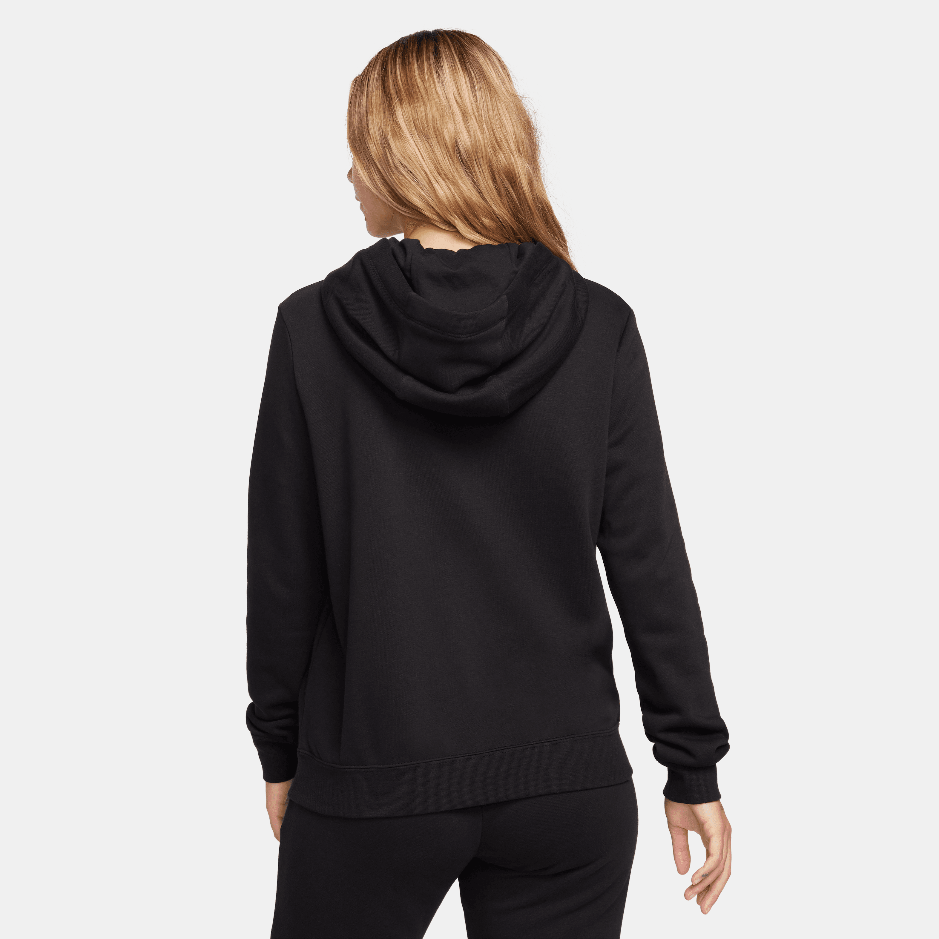 Nike Women Club Full Shine Pullover Hoodie Black Nohble