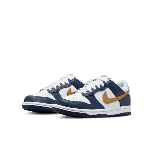 Nike - Boy - GS Dunk Low - White/Wheat/Midnight Navy