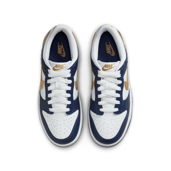 Nike - Boy - GS Dunk Low - White/Wheat/Midnight Navy