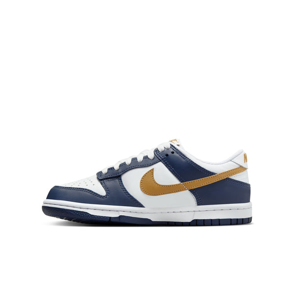 Nike - Boy - GS Dunk Low - White/Wheat/Midnight Navy